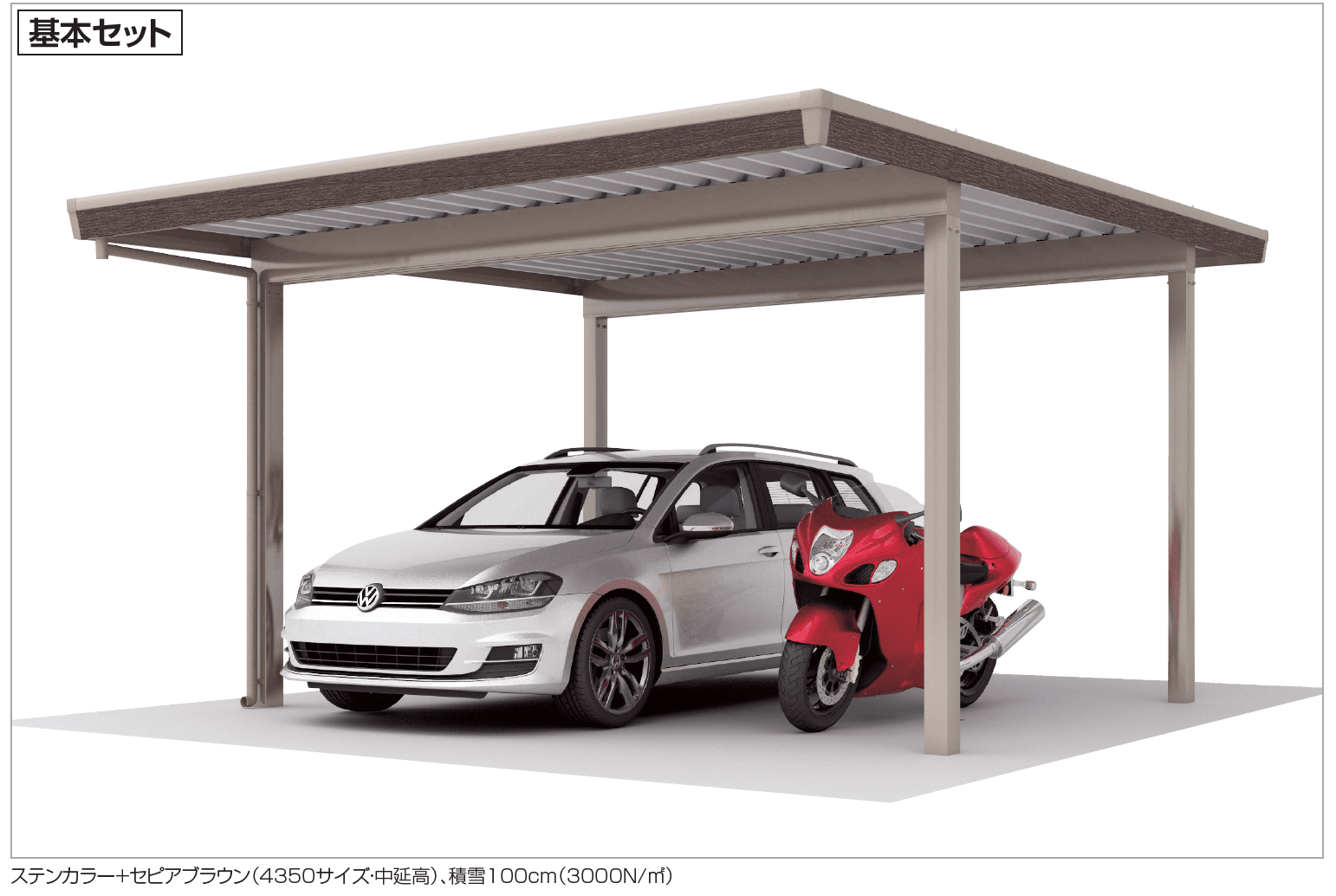 四国化成の「レジストポートSG 間口43サイズ(車1台+自転車等)【2023年版】」