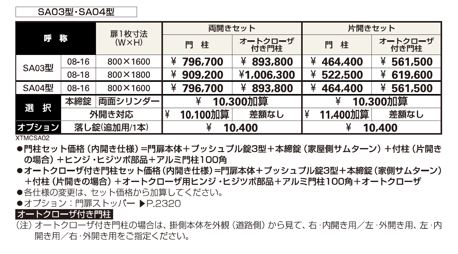 シャローネ 門扉SA04型【2023年版】_価格_1