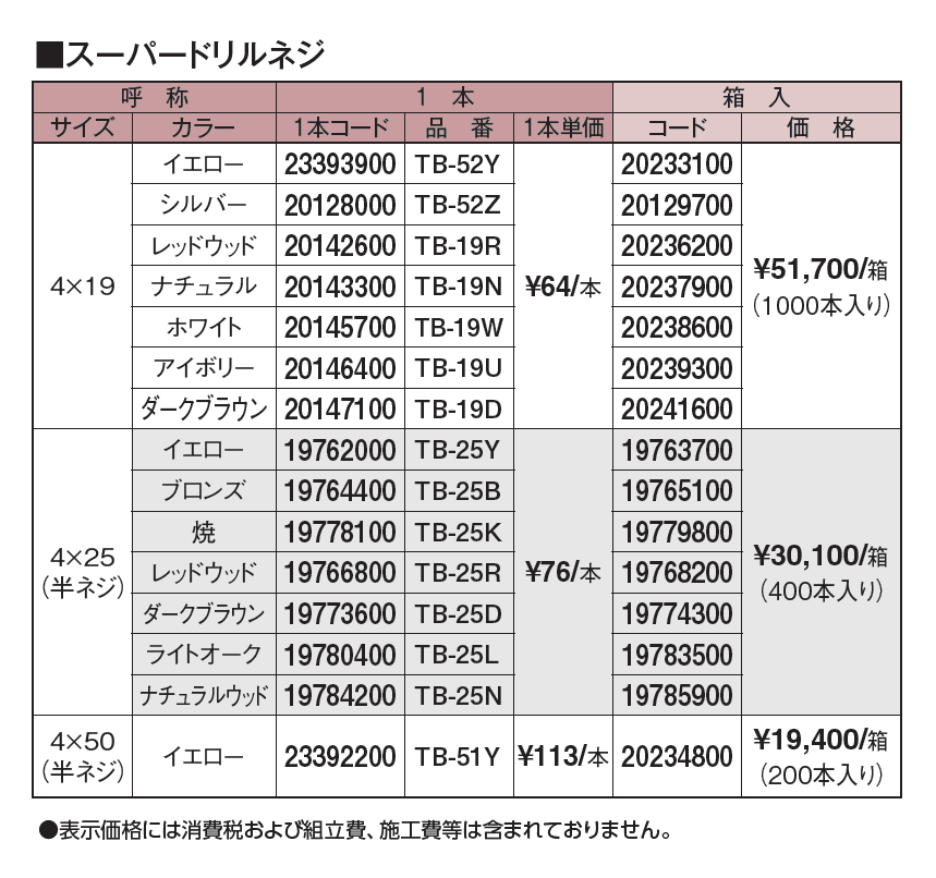 エバーバンブー®︎ スーパードリルネジ_価格_1