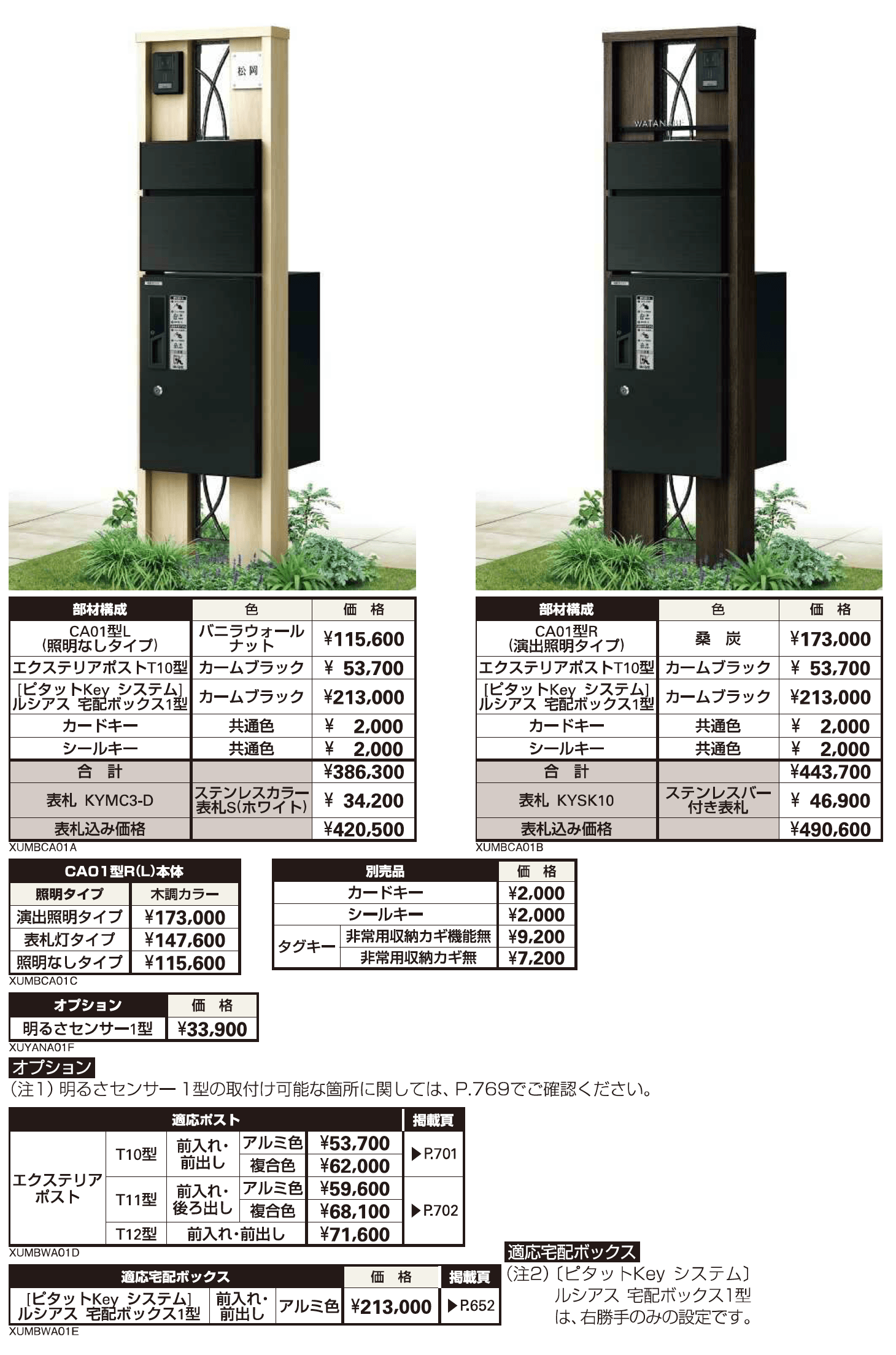 〔ピタットKey システム〕ルシアス 宅配ボックス1型取付用 ルシアス ポストユニット CA01型【2023年版】_価格_1