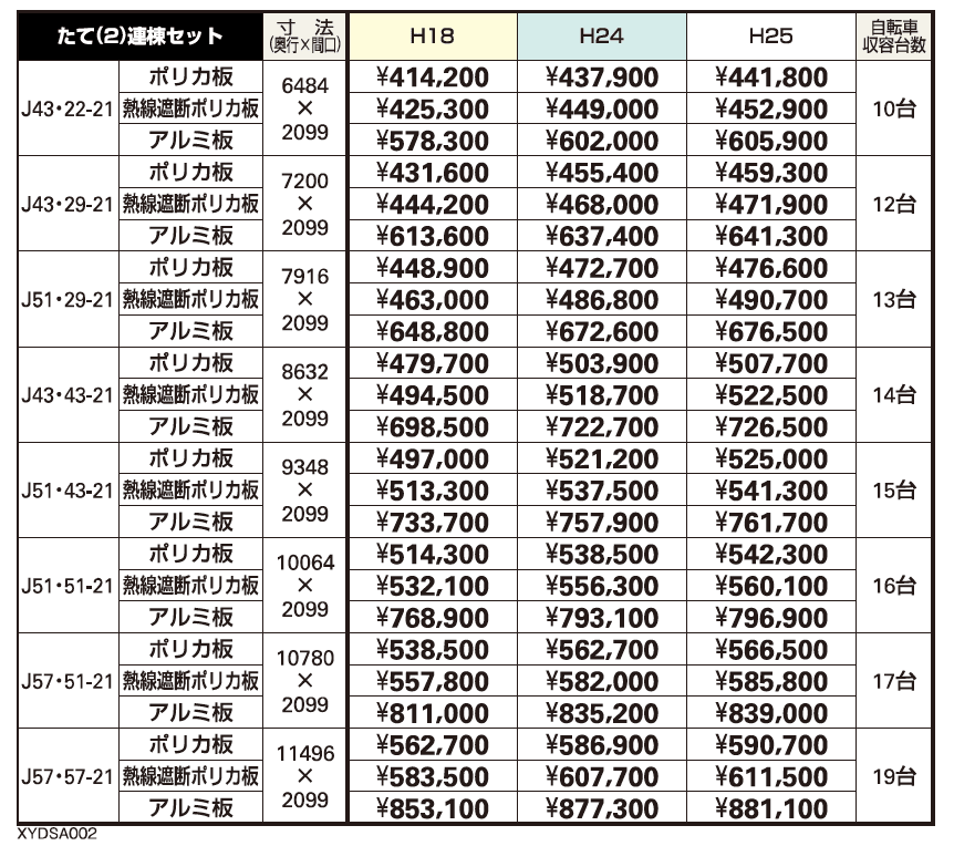アリュース ミニ 600タイプ たて（2）連棟セット【2023年版】_価格_1