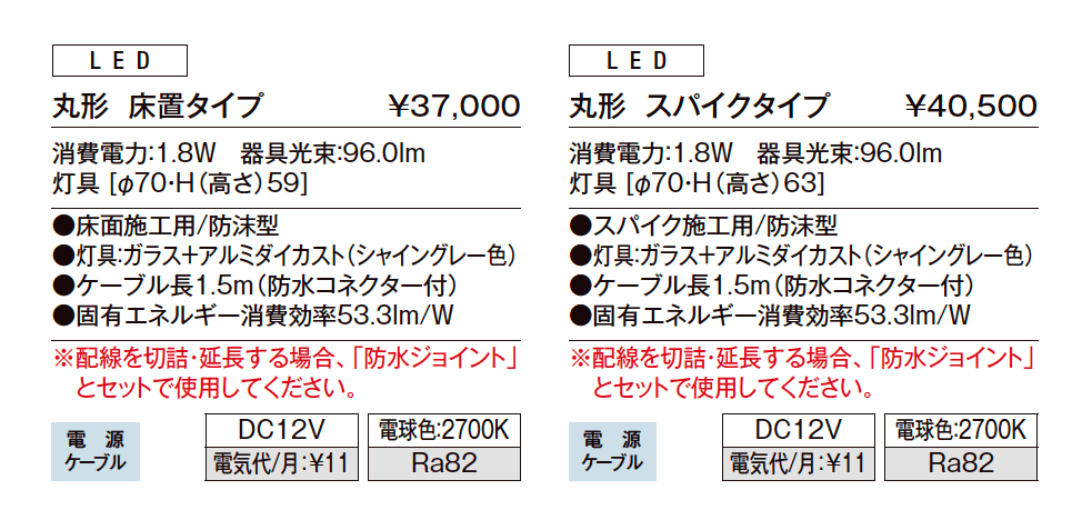 グラスフロアライト 丸形【2023年版】_価格_1