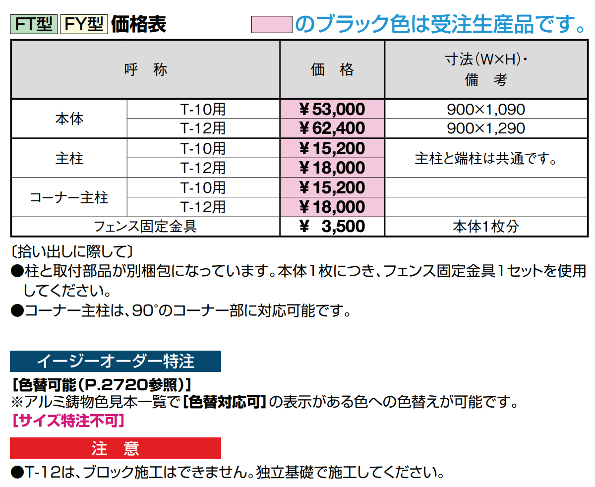 アーキキャスト フェンス FY型【2023年版】_価格_1