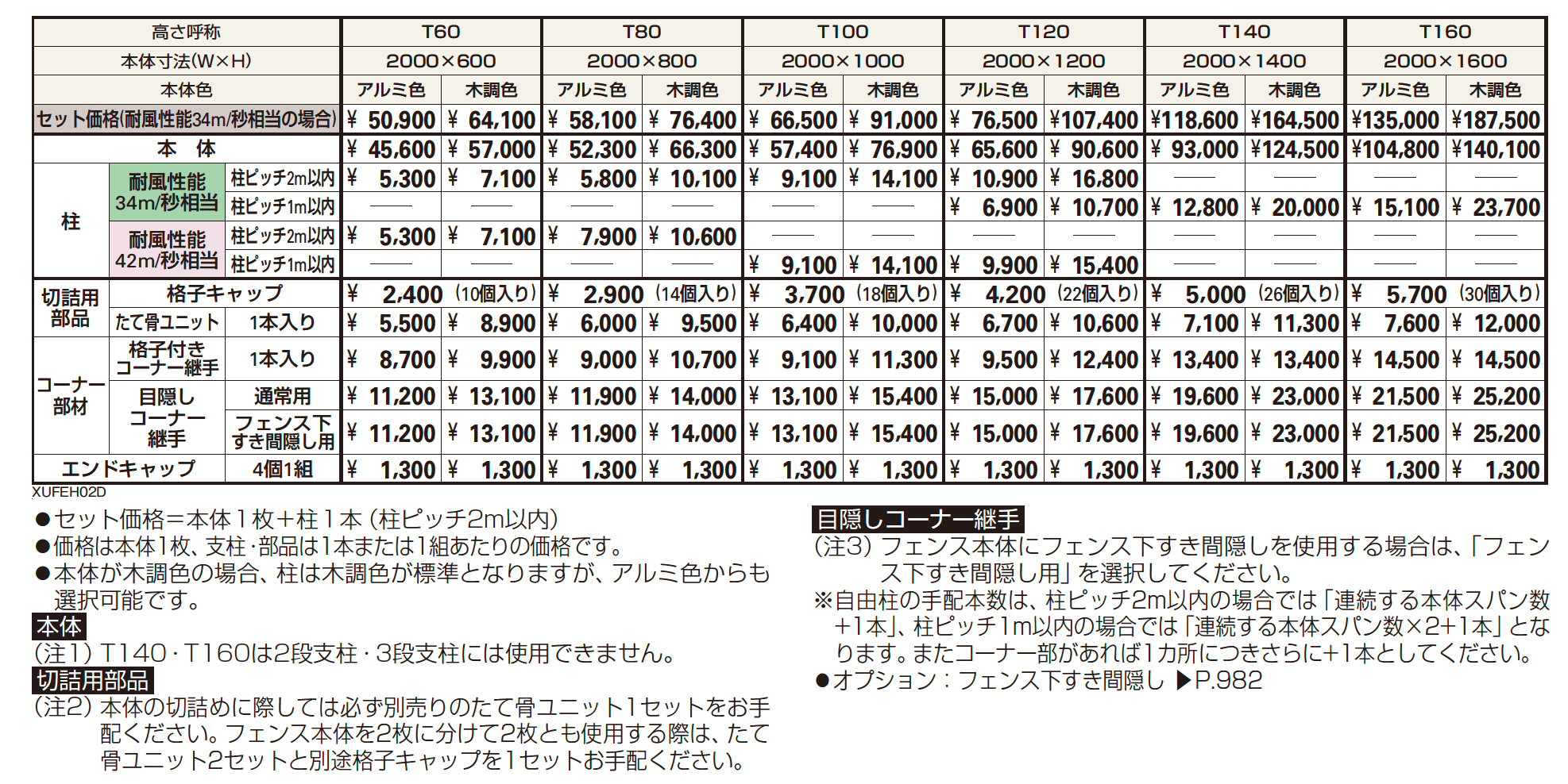 ルシアス フェンスH02型 横板格子【2023年版】_価格_1