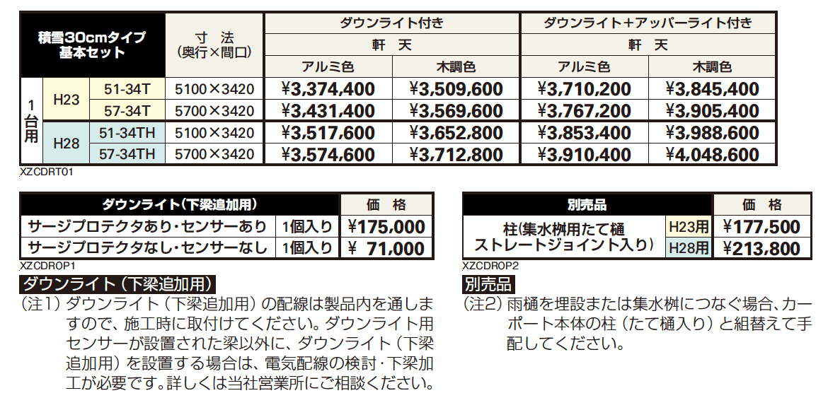 エクスティアラ ルーフ 積雪30㎝タイプ 基本セット（1台用）【2023年版】_価格_1