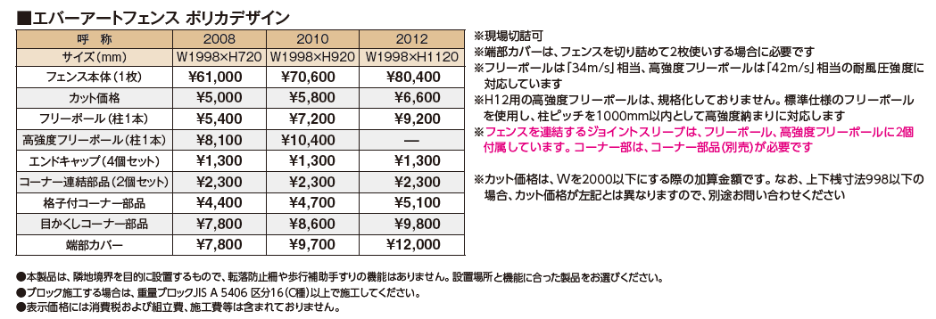 エバーアート®︎フェンス ポリカデザイン_価格_1