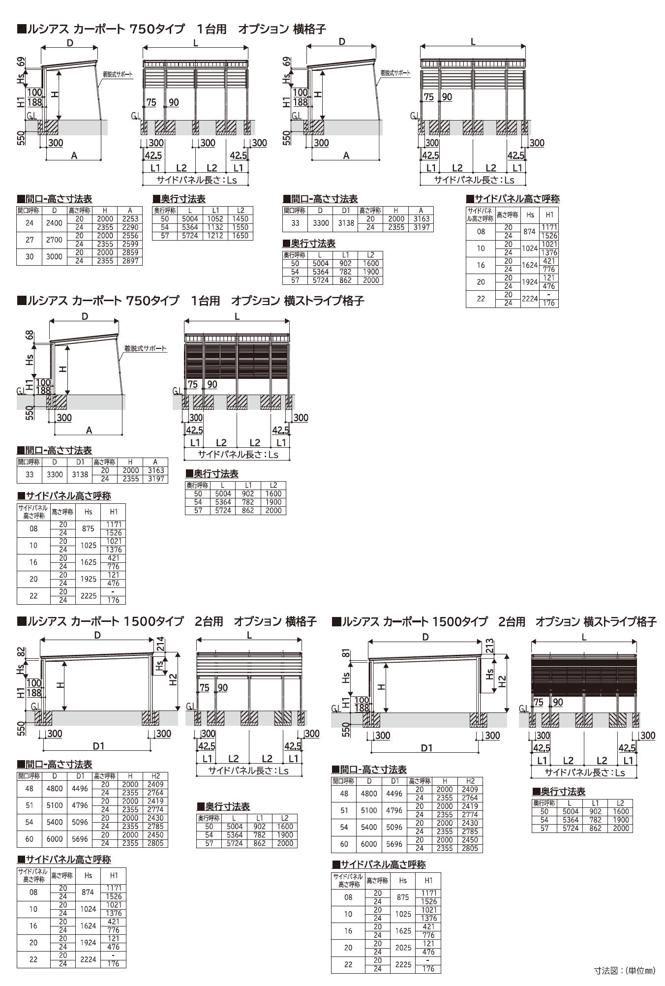 YKK AP ルシアスカーポート ライト／目隠しパネル(2023年版)4