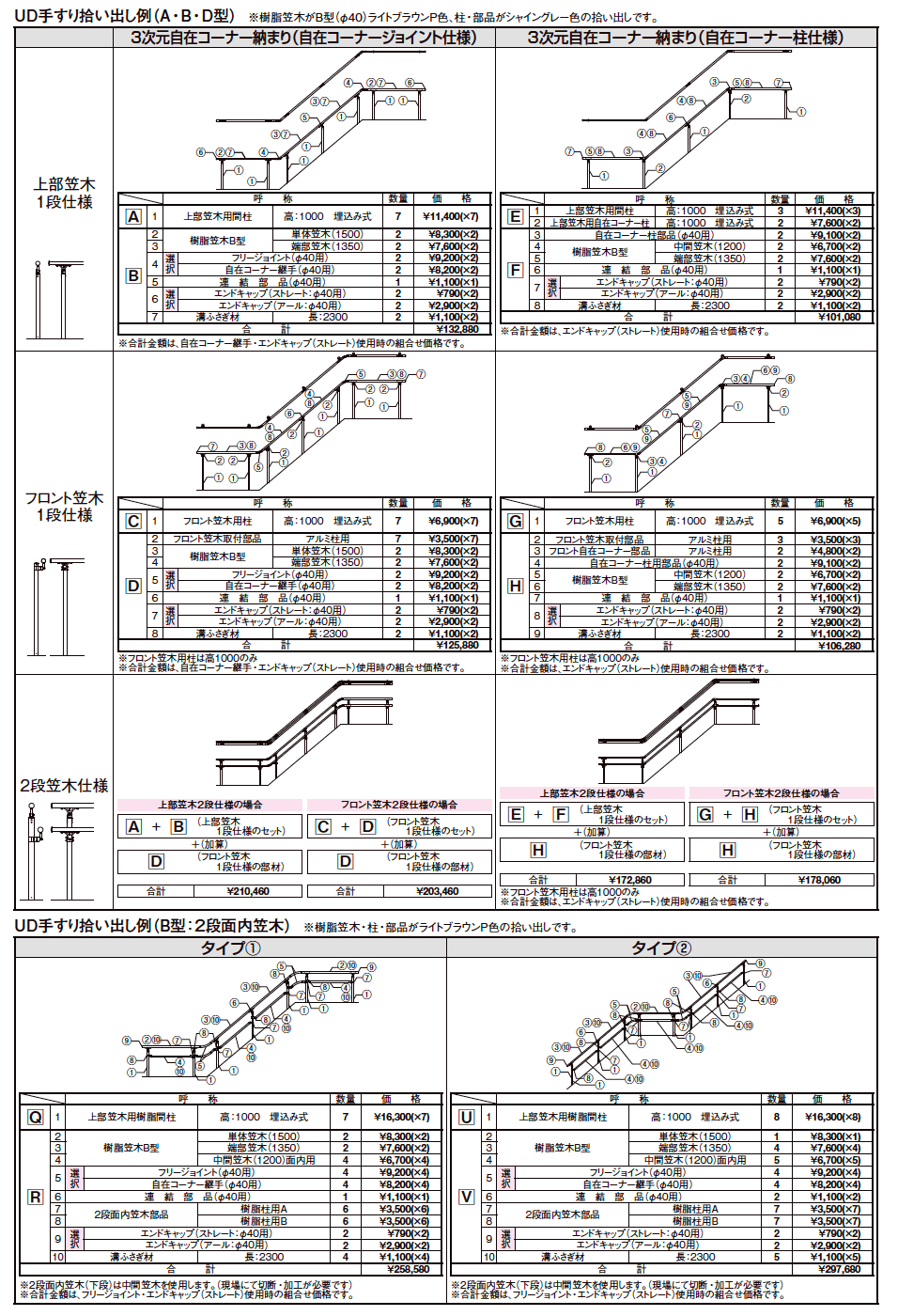 UD手すり 壁付け納まり【2023年版】_価格_2