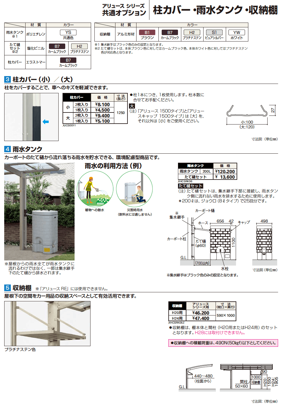YKK AP アリュースシリーズ 共通オプション（2023年版）2