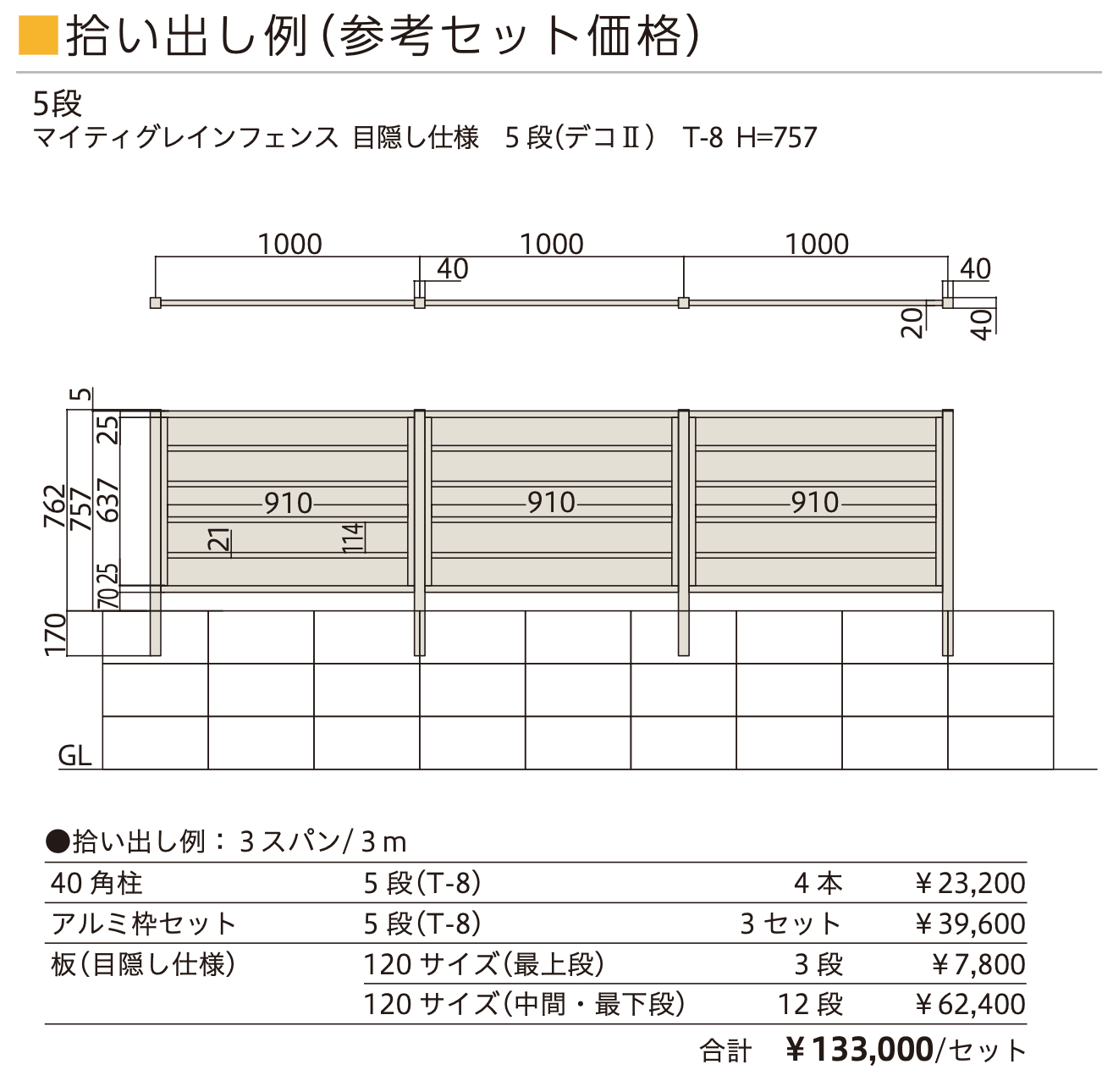 マイティグレインフェンス 目隠し仕様 (板デコⅡ仕様)【2023年版】_価格_2