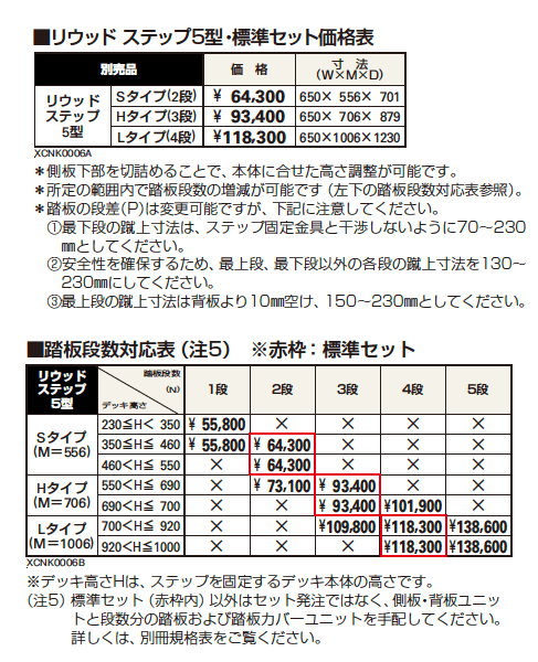 リウッドデッキ 200 EG 段床セット／リウッドステップ【2023年版】_価格_6