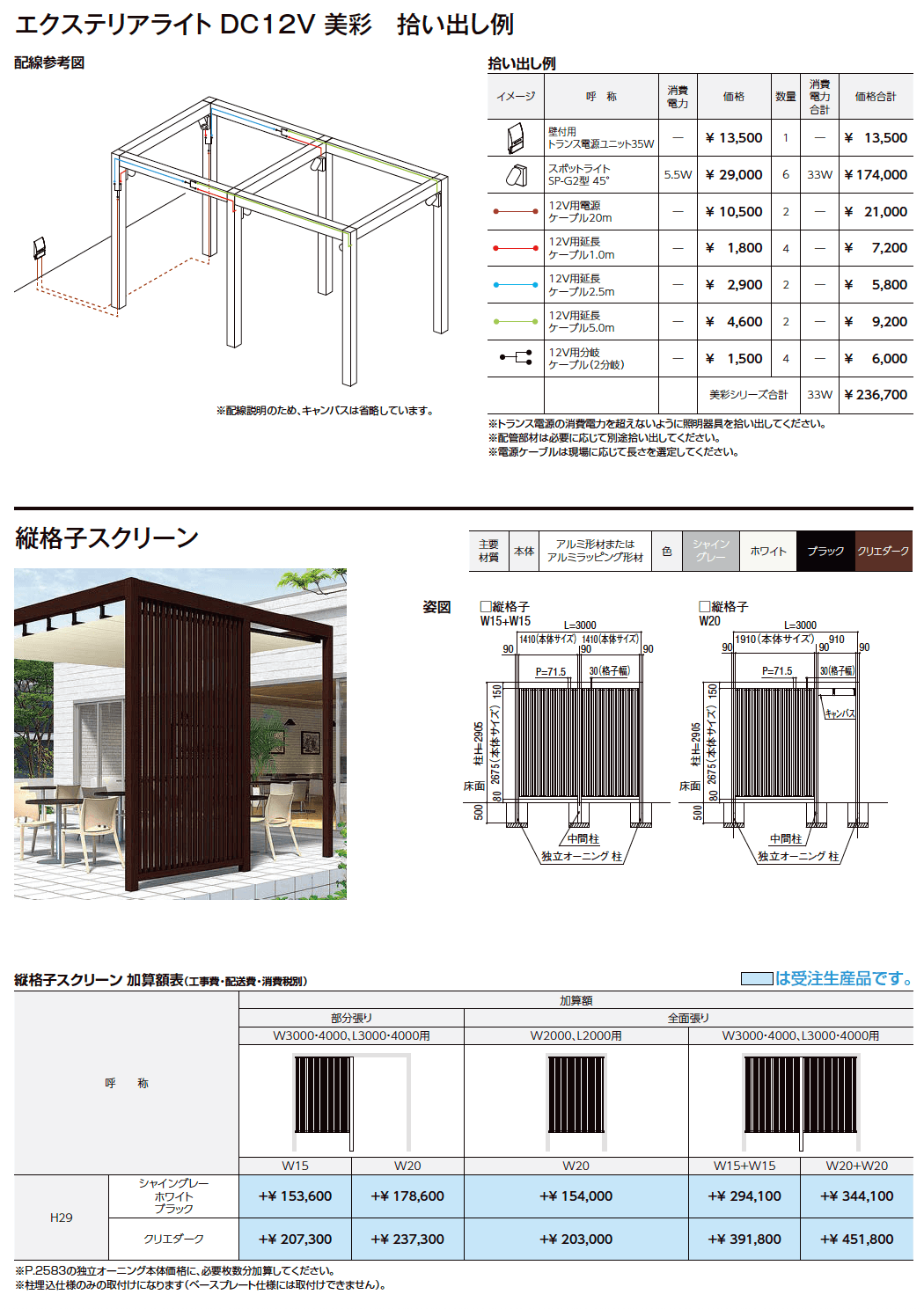 LIXIL 独立オーニング オプション(2023年版)2