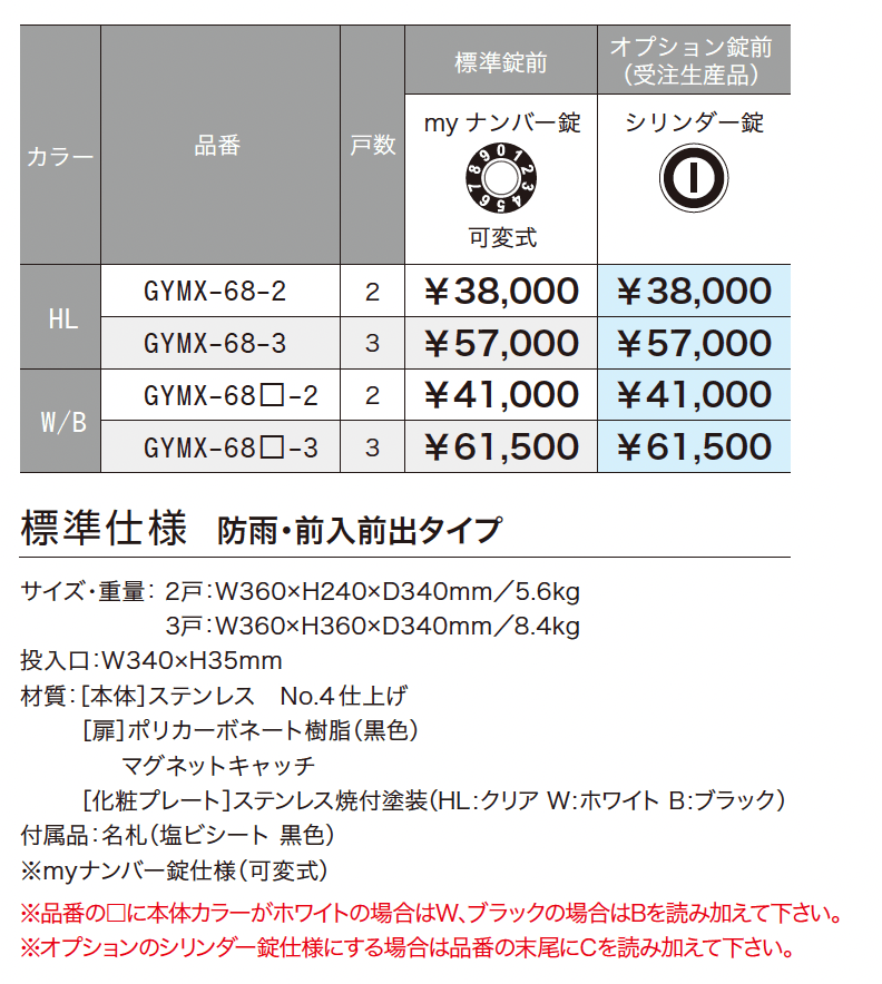 ゆとり集合ポスト MX-68_価格_1