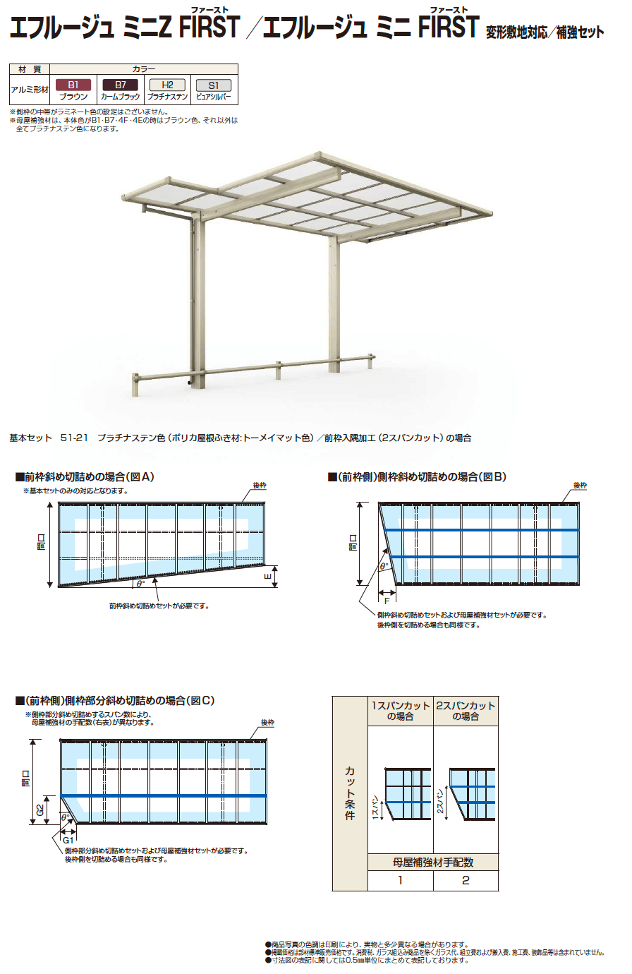 YKK AP エフルージュ ミニ  Z FIRST/エフルージュ ミニ  FIRST 変形敷地対応/補強セット（2023年版）1