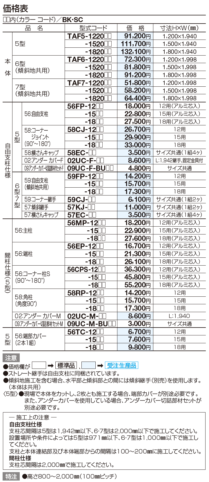 TAF7型【2023年版】_価格_3