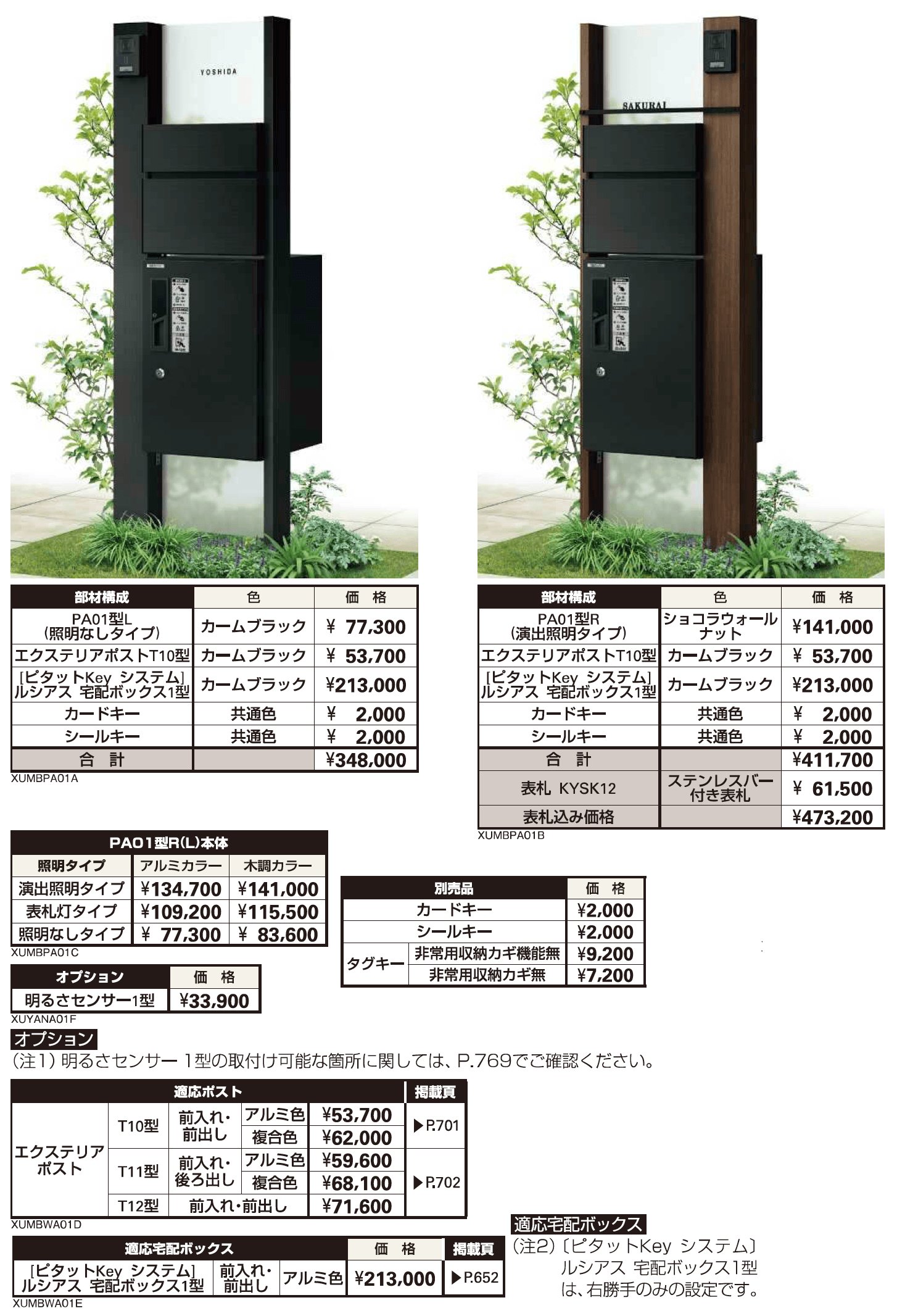 〔ピタットKey システム〕ルシアス 宅配ボックス1型取付用ルシアス ポストユニット PA01型【2023年版】_価格_1