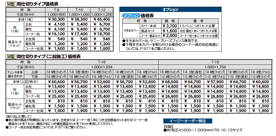 サニーブリーズフェンス M型<ラッピング形材色タイプ>【2023年版】_価格_2