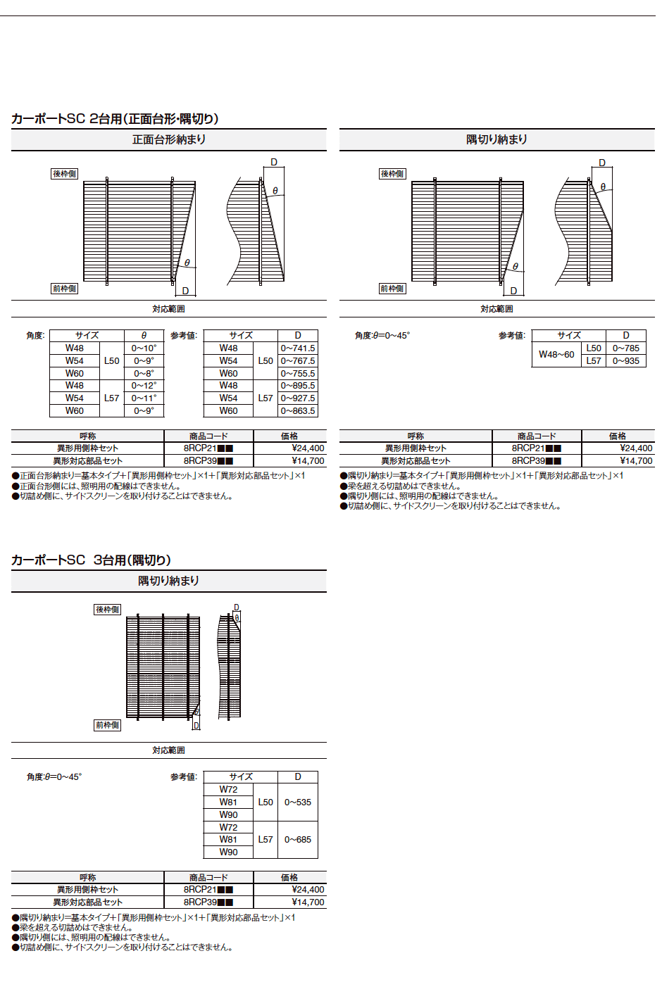 LIXIL カーポートSC 異形対応(2023年版)2