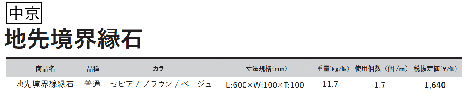 地先境界縁石【西日本・中京】_価格_2