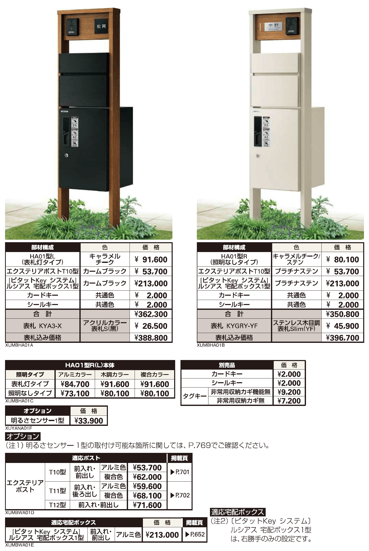 〔ピタットKey システム〕ルシアス 宅配ボックス1型取付用ルシアス ポストユニット HA01型【2023年版】_価格_1