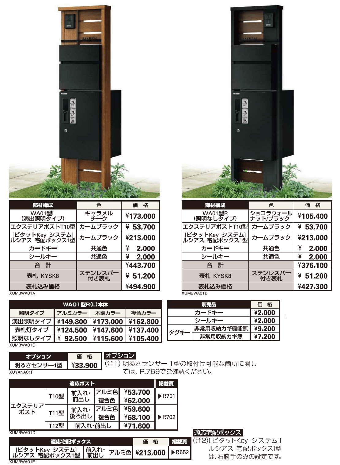 〔ピタットKey システム〕ルシアス 宅配ボックス1型取付用ルシアス ポストユニット WA01型【2023年版】_価格_1