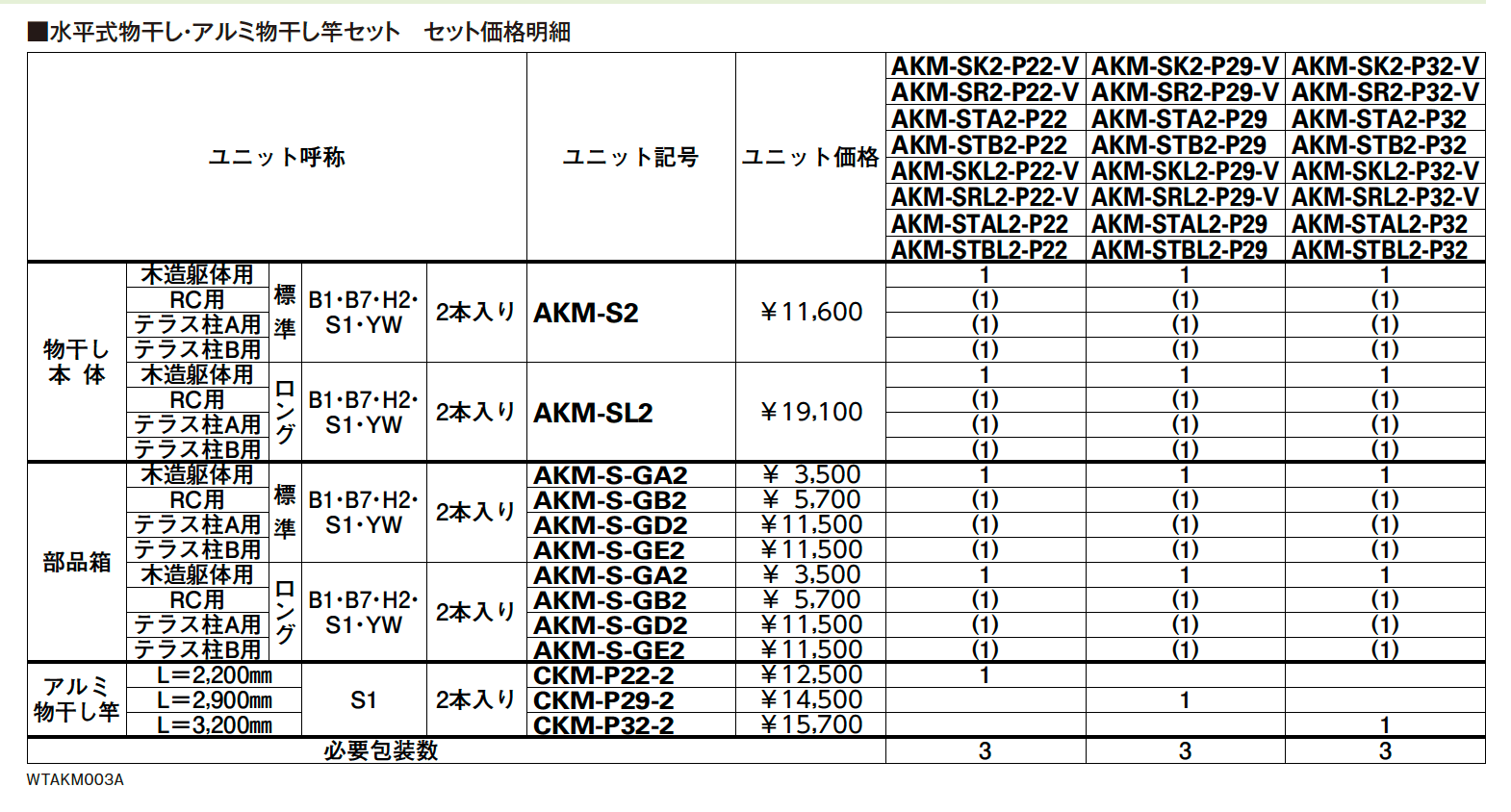 テラス屋根・バルコニー屋根用　水平式物干し【2023年版】_価格_3