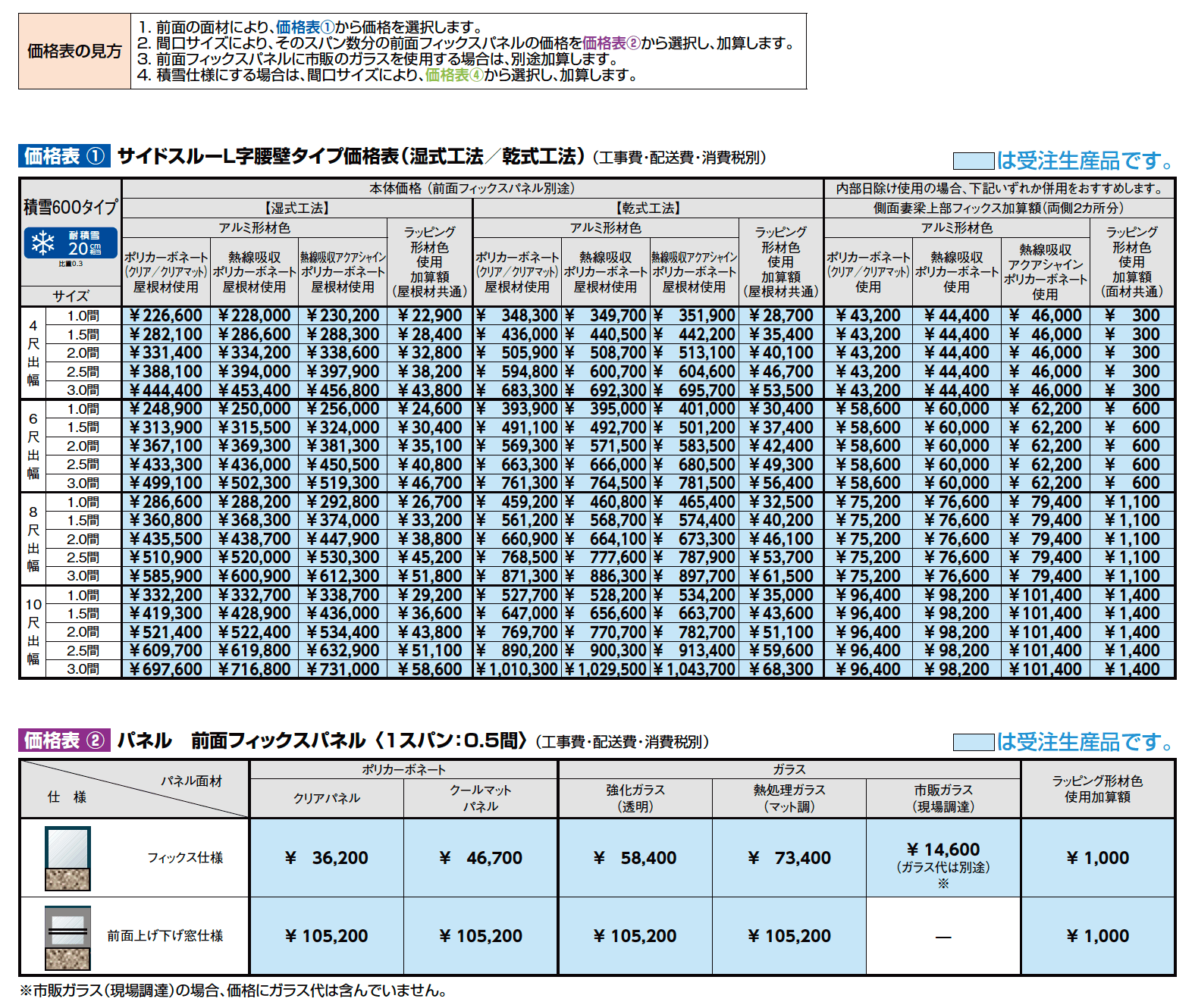 ココマ サイドスルーL字腰壁タイプ（湿式工法／乾式工法）【2023年版】_価格_1