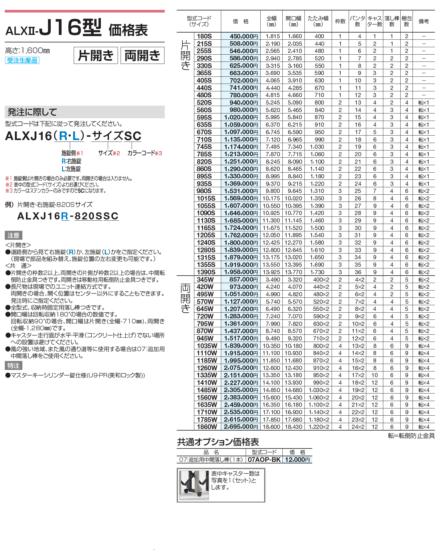 ALXⅡ-J 10型/12型/14型/16型/18型【2023年版】_価格_7