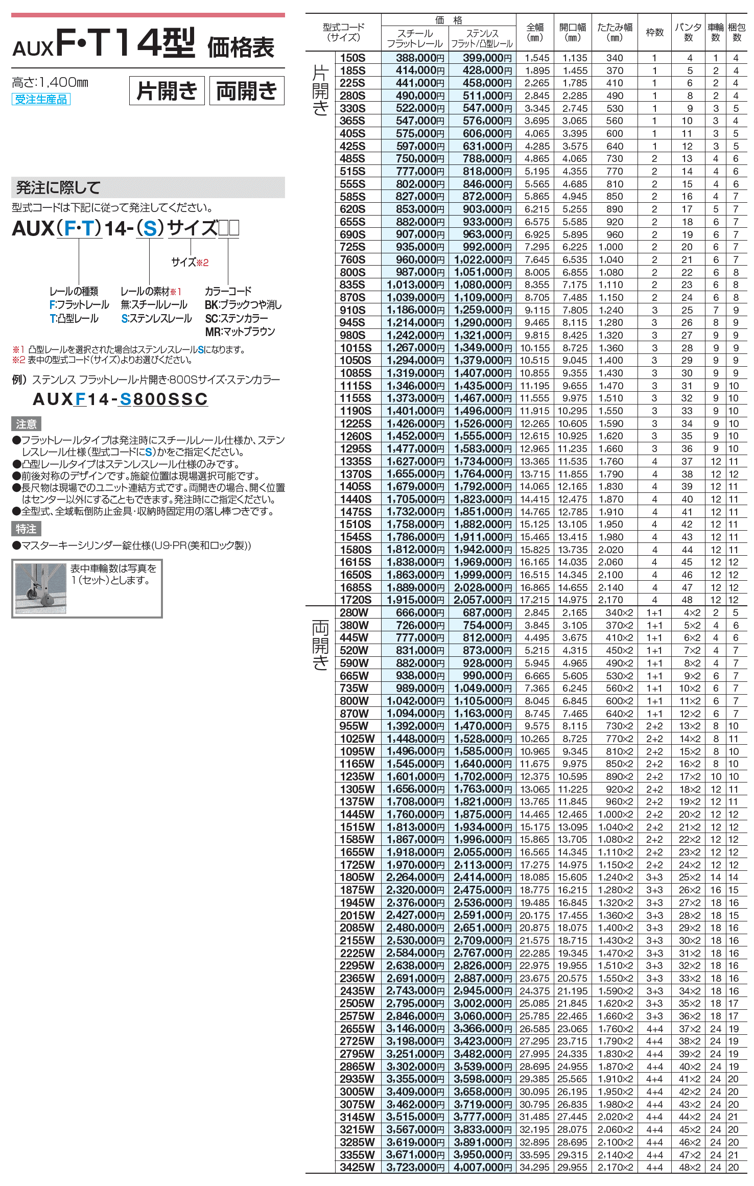 AUXF/T 12型/14型/16型/18型【2023年版】_価格_2
