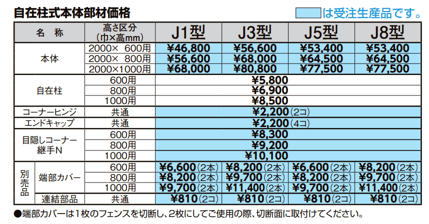 自在柱式Jシリーズ J8型[横スリット]【2022年版】_価格_1