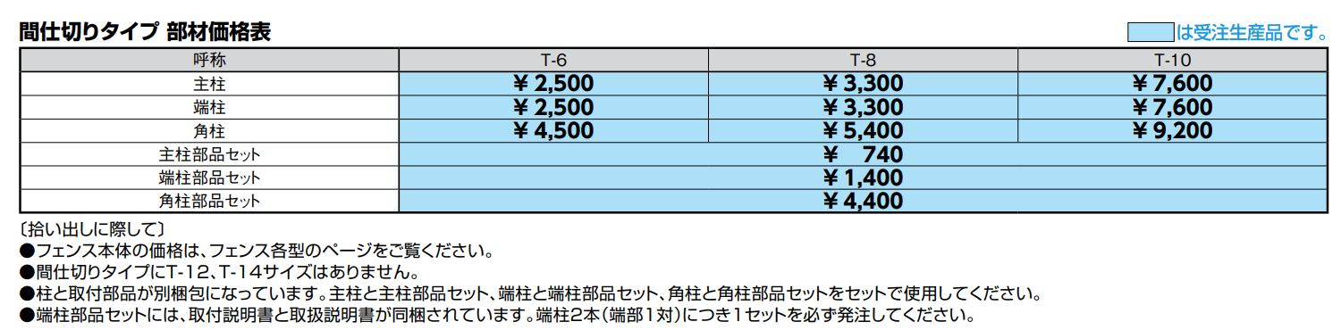フェンスAB 間仕切りタイプ(特注対応)【2022年版】_価格_1