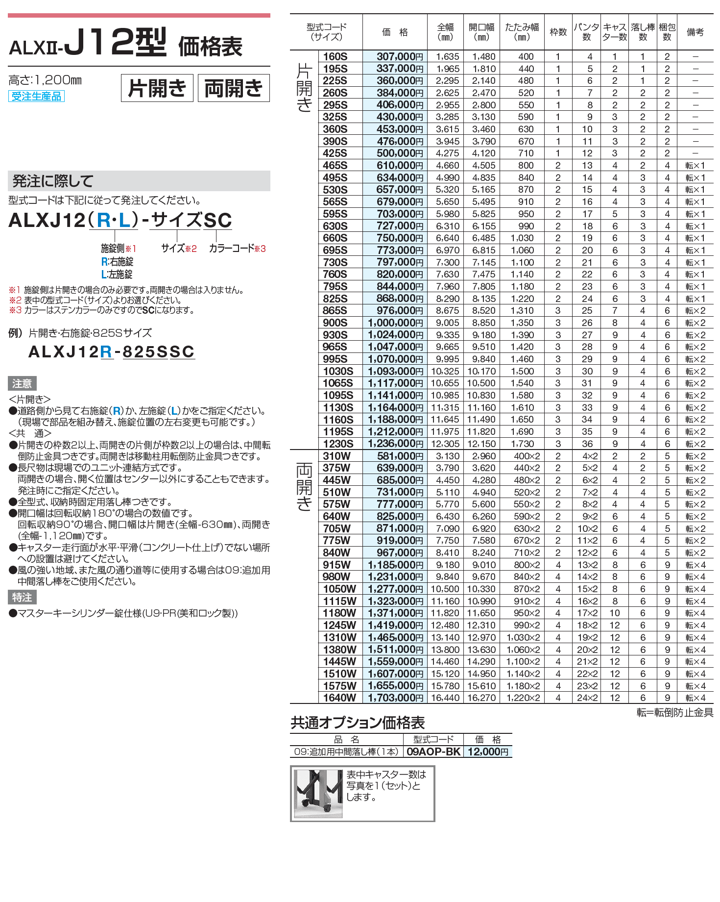 ALXⅡ-J 10型/12型/14型/16型/18型【2023年版】_価格_3