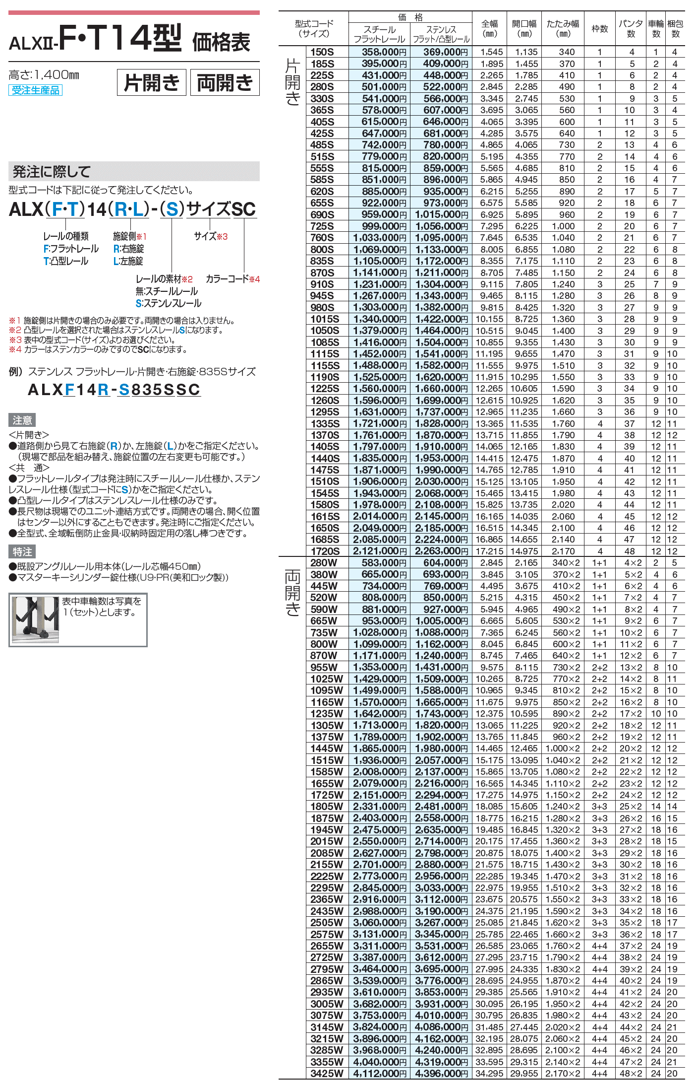 ALXⅡ-F/T 10型/12型/14型/16型/18型【2023年版】_価格_3