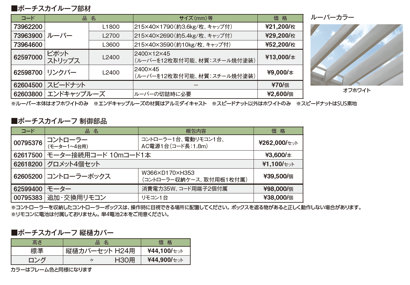 ポーチスカイルーフ®︎ 単品部材_価格_1