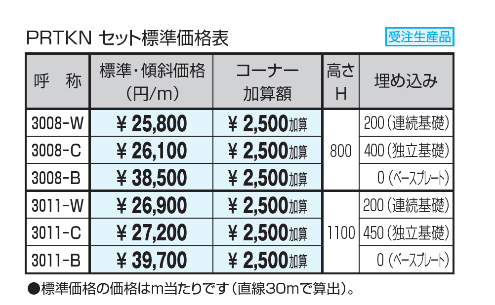 ピュアライン3000 たて格子タイプ_価格_1