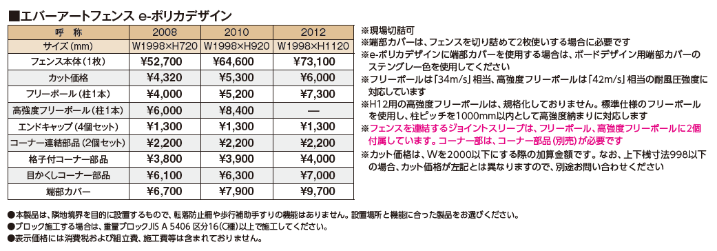 エバーアート®︎フェンス e-ポリカデザイン_価格_1