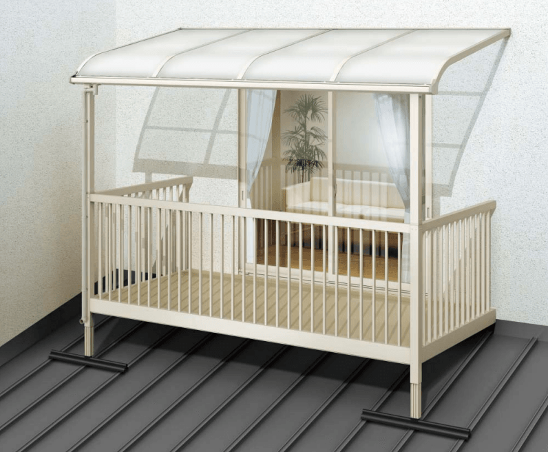 YKK APの「ルシアス バルコニー【屋根置式】・【屋根置式/片屋根片柱仕様】」
