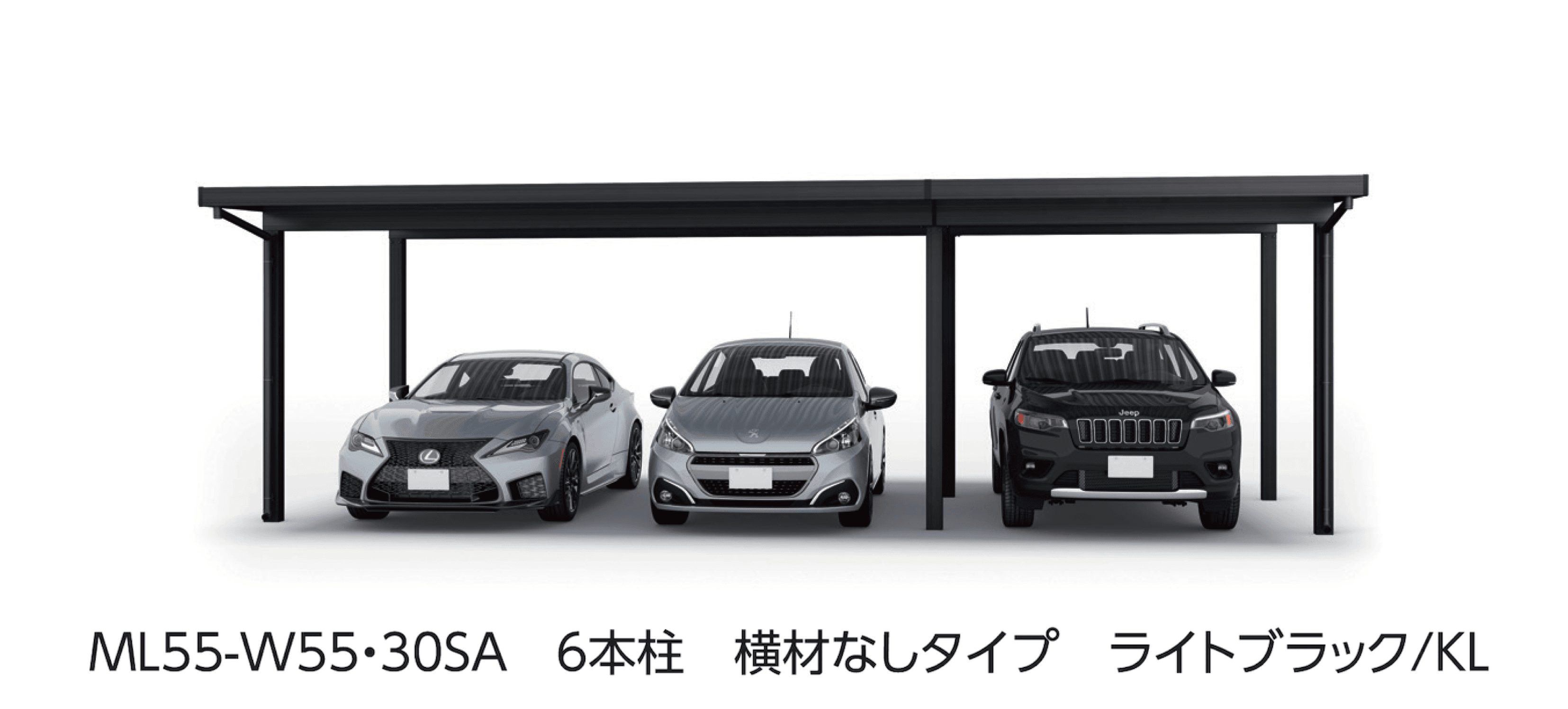 大仙の「SSポートGⅢ 積雪100cm Aタイプ・Bタイプ横(2)連棟セット/3台用」