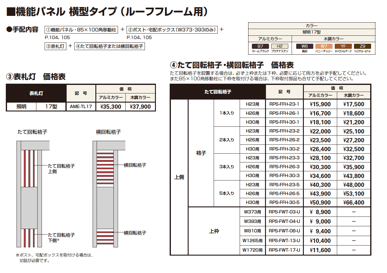 リレーリア 機能パネル 横型タイプ〈W810・W1265・W1720〉(ルーフフレーム用)【2023年版】_価格_3