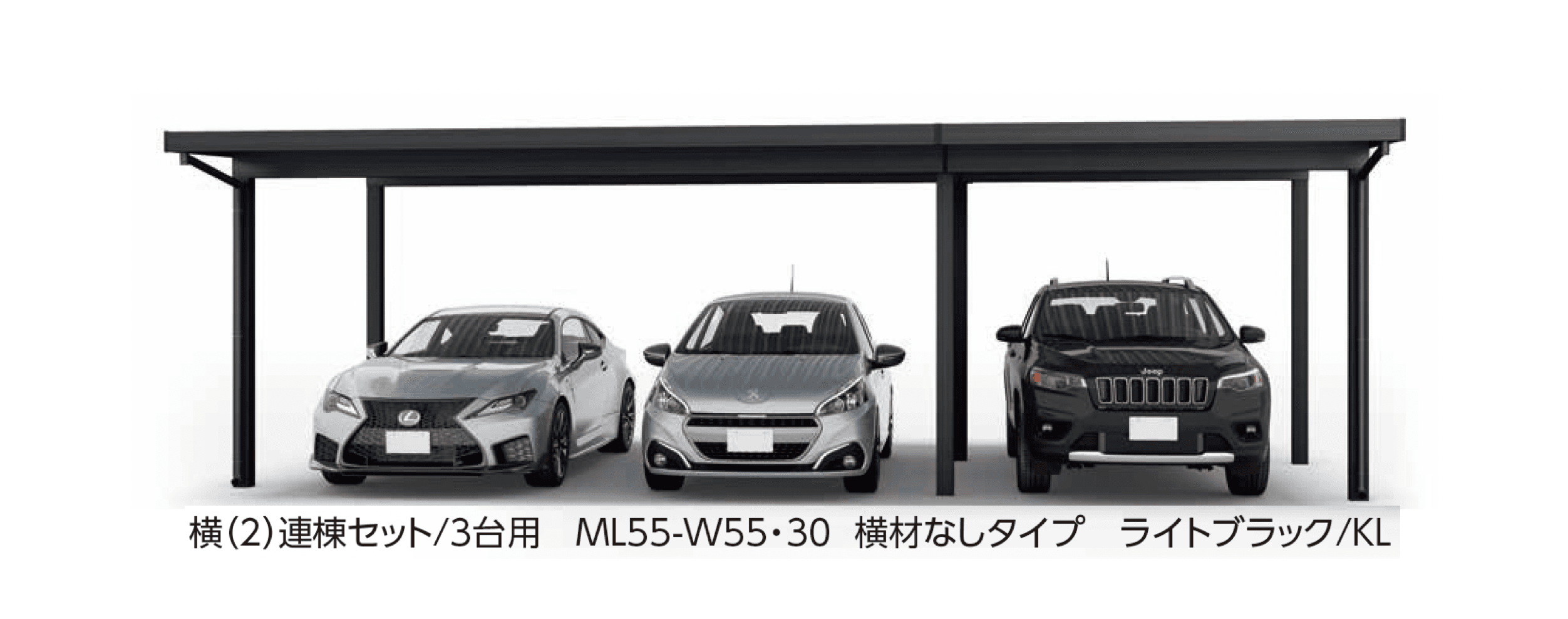 大仙の「ゆき盛くんⅢ・耐風くんⅢ 積雪50cm仕様 横(2)連棟セット/3台用」