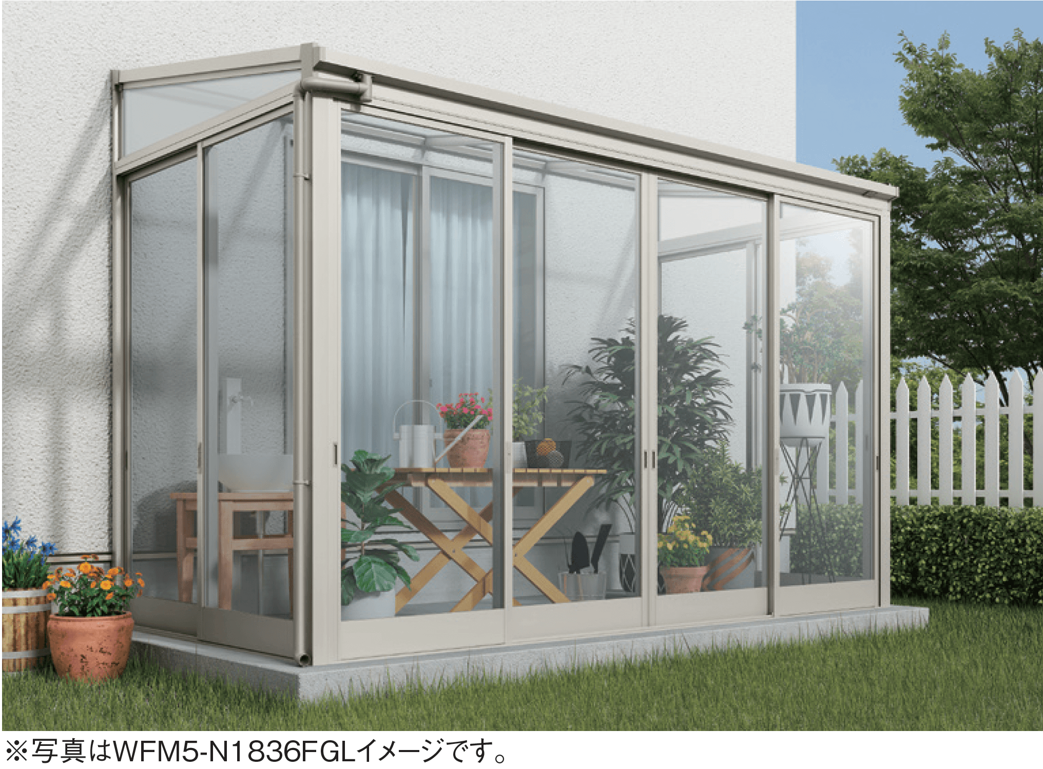 大仙の「ソレイドテラス囲い ハイサッシ(ランマなし)【土間仕様】」のサブ画像1