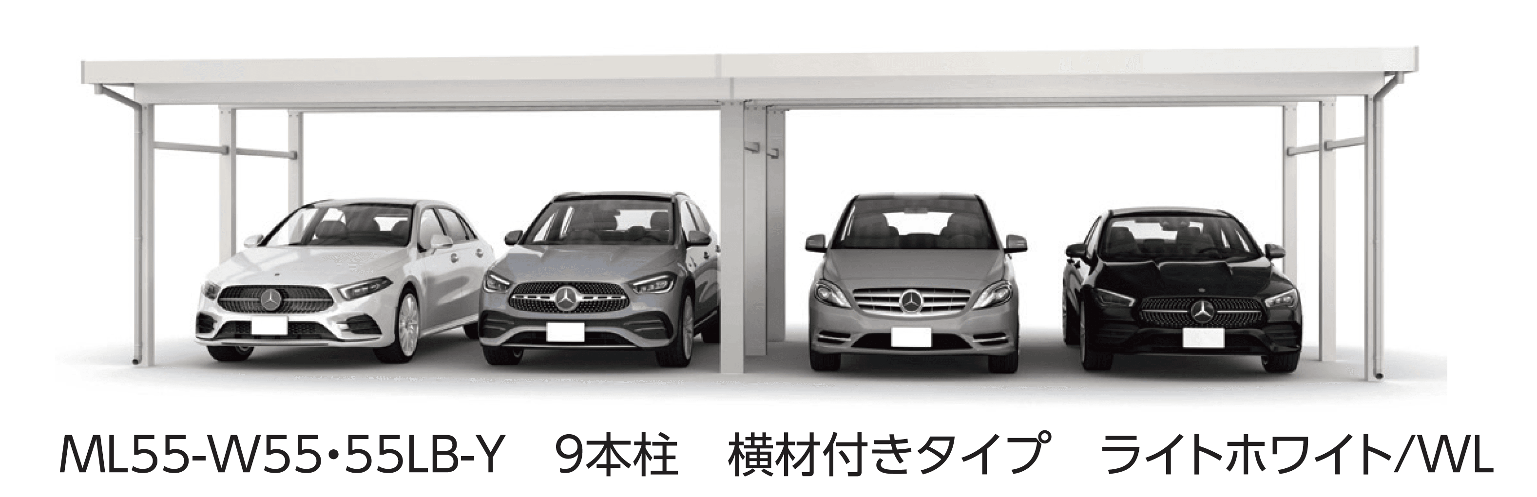 大仙の「SSポートGⅢ 積雪150cm Aタイプ・Bタイプ横(2)連棟セット/4台用」のサブ画像1