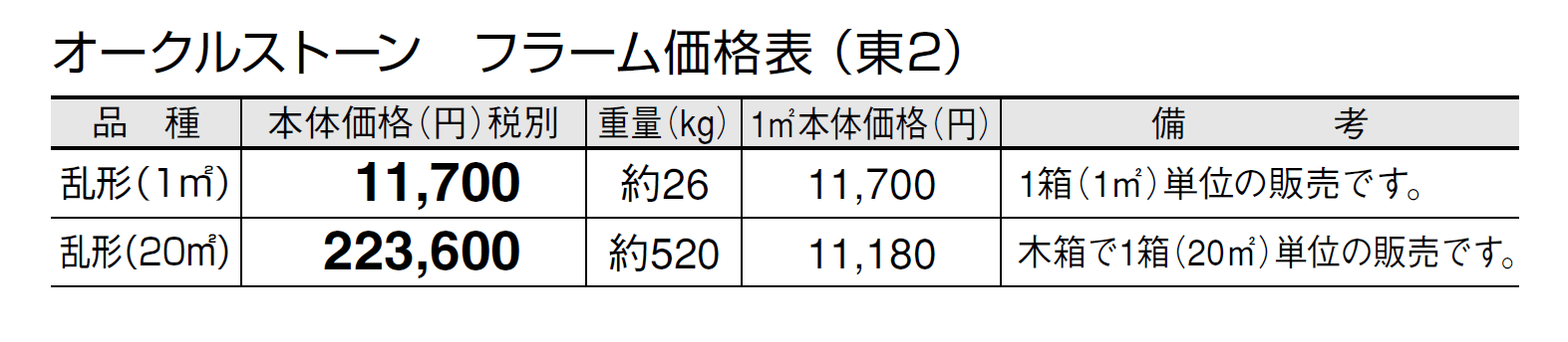 オークルストーン フラーム【2024年版】_価格_2