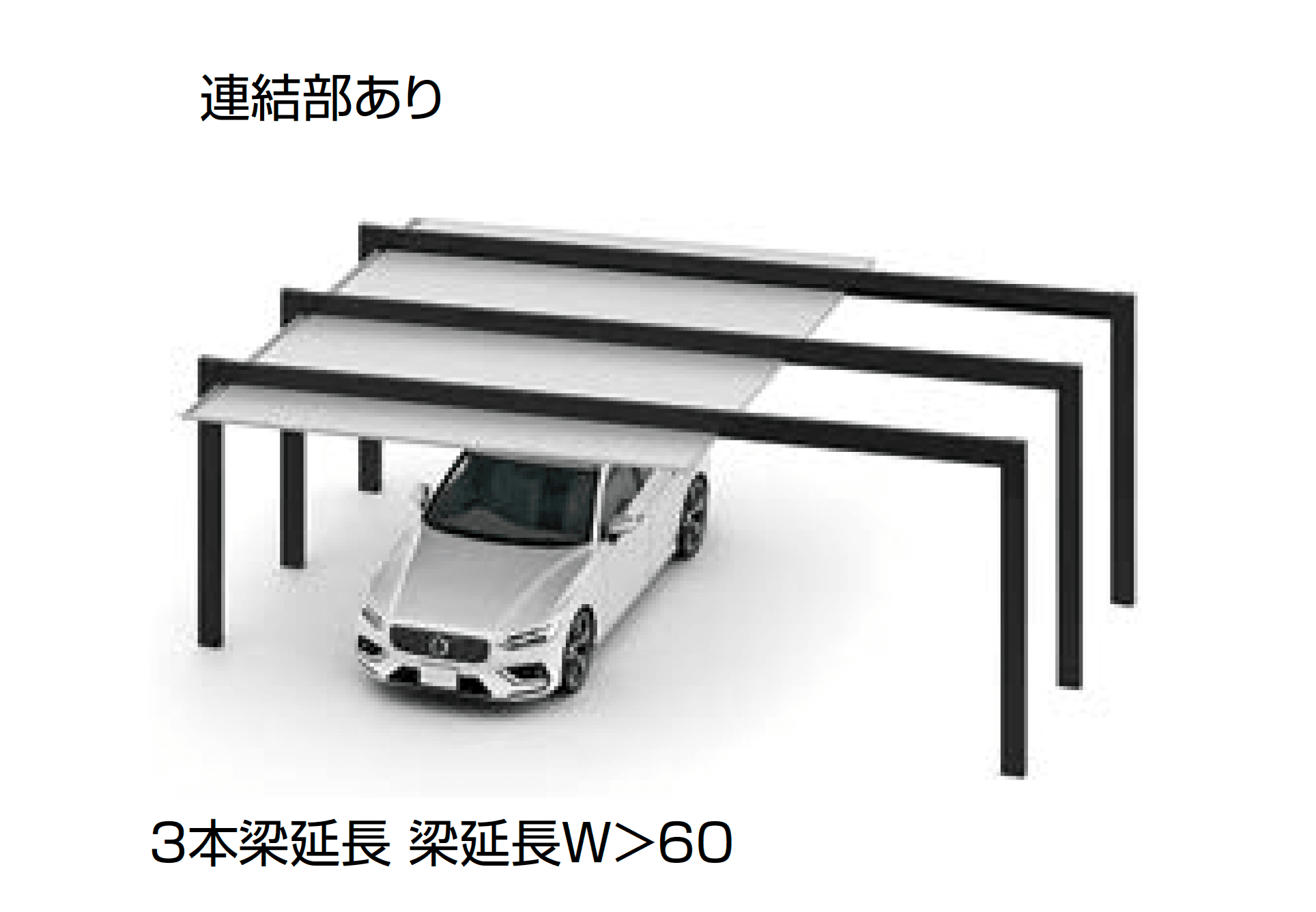 LIXILの「カーポートSC 1500 2台用 梁延長」のサブ画像8