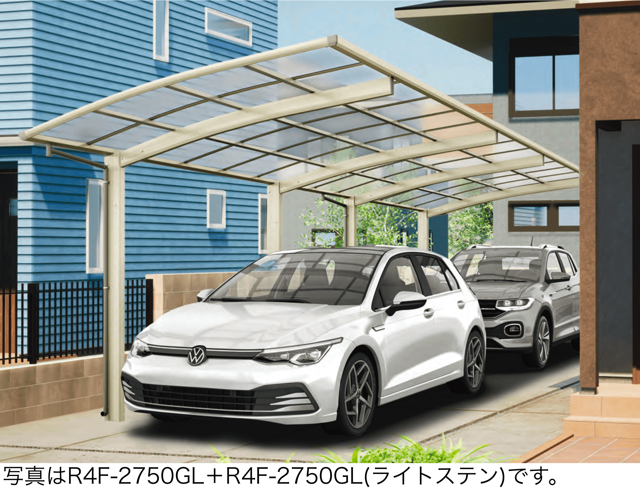 大仙の「リアルポートⅣ レギュラータイプ カーポート:奥行連棟(2台用)」