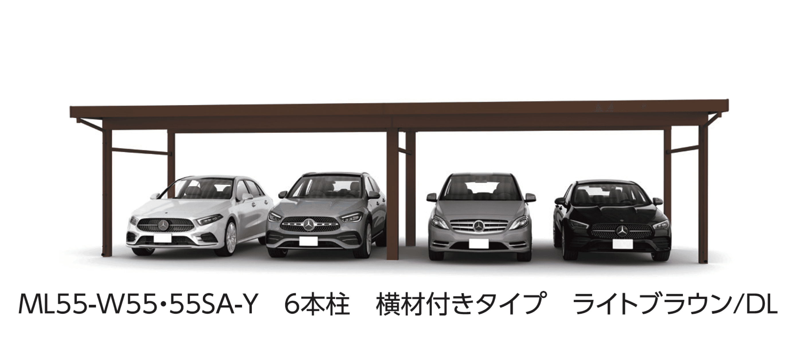 大仙の「SSポートGⅢ 積雪100cm Aタイプ・Bタイプ横(2)連棟セット/4台用」