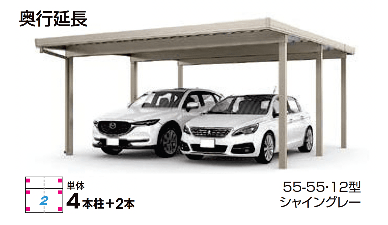LIXILの「カーポートSW 1500タイプ 2台用」のサブ画像2