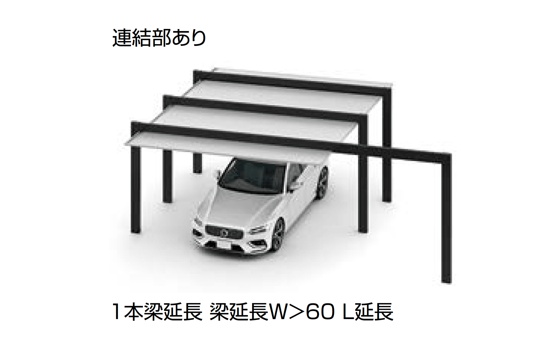 LIXILの「カーポートSC 1500 2台用 梁延長」のサブ画像4