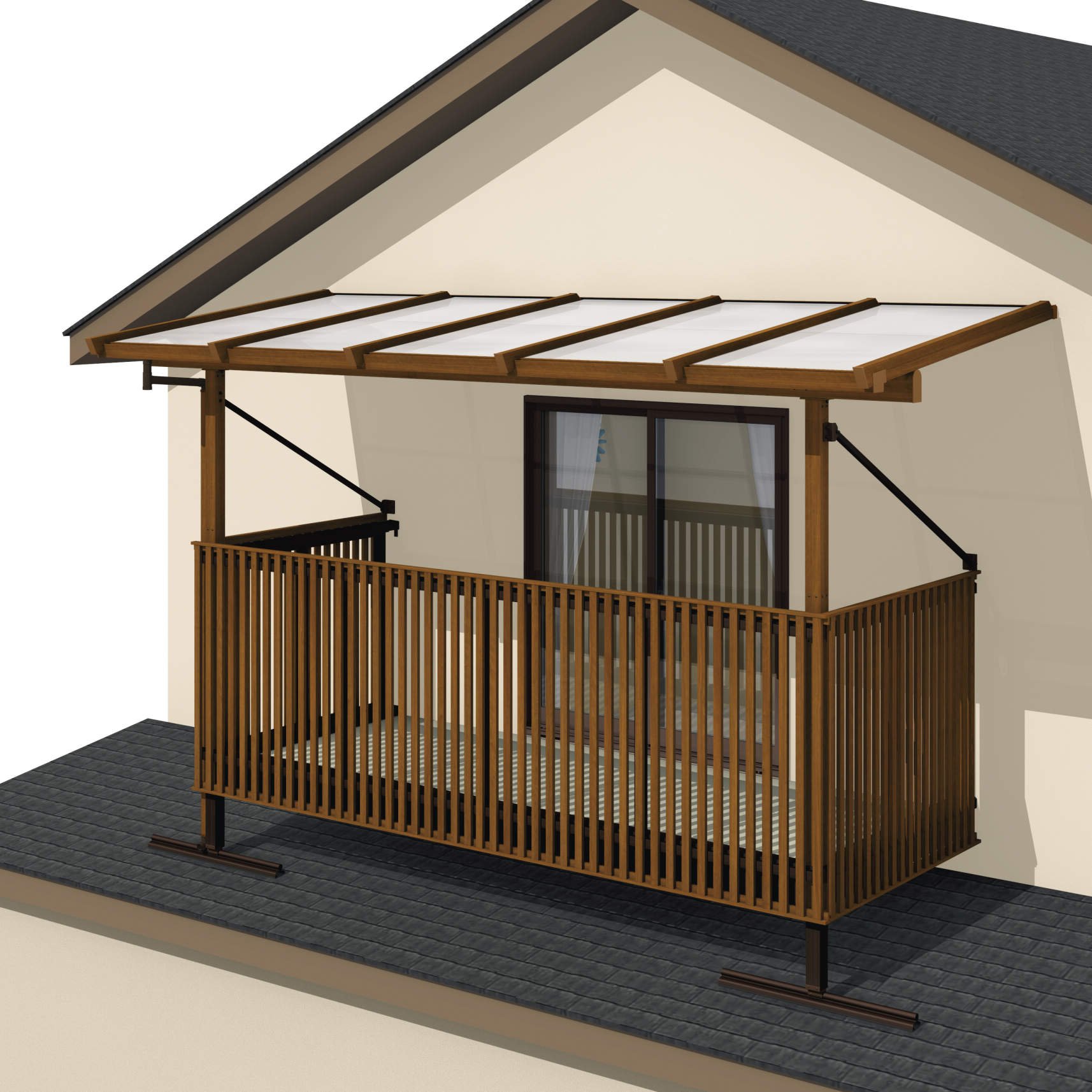 三協アルミの「ナチュレN屋根(オルネ 屋根置式用 600タイプ 壁付け納まり)」