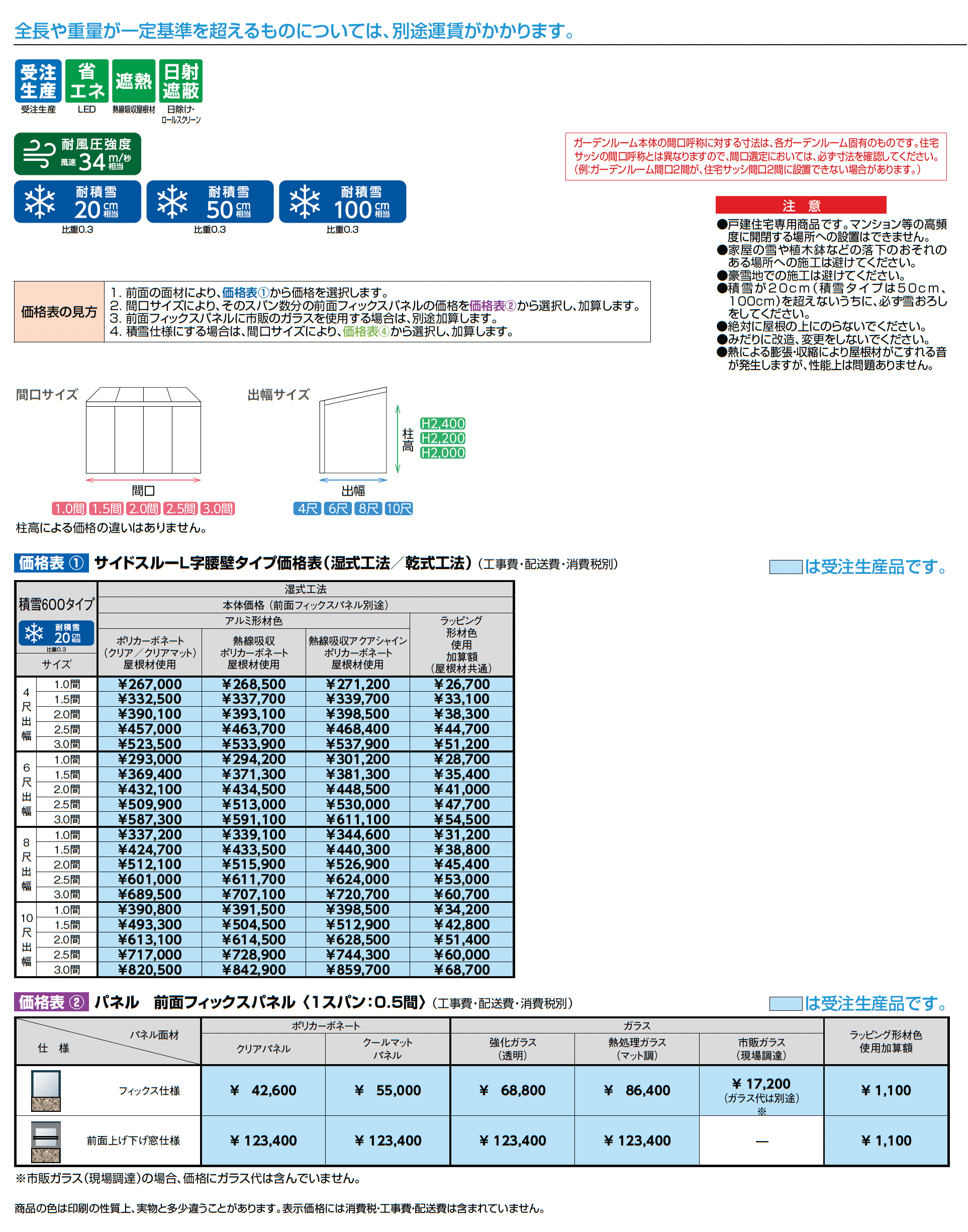 ココマ サイドスルーL字腰壁タイプ(湿式工法)_価格_1